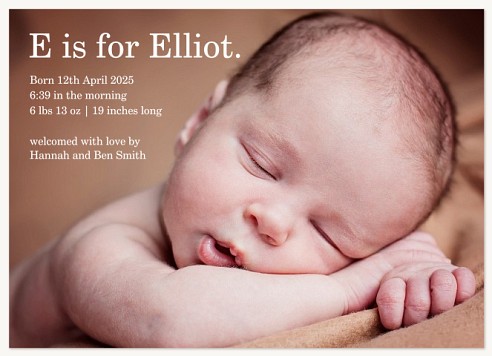 Simple Innocence Baby Announcements