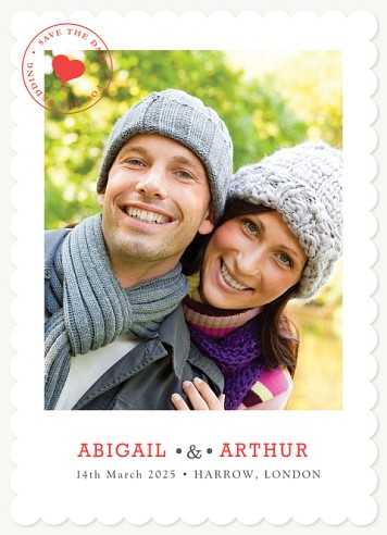 Stamped Heart Save the Date Cards