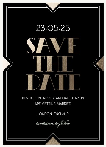 Modern Deco Save the Date Cards