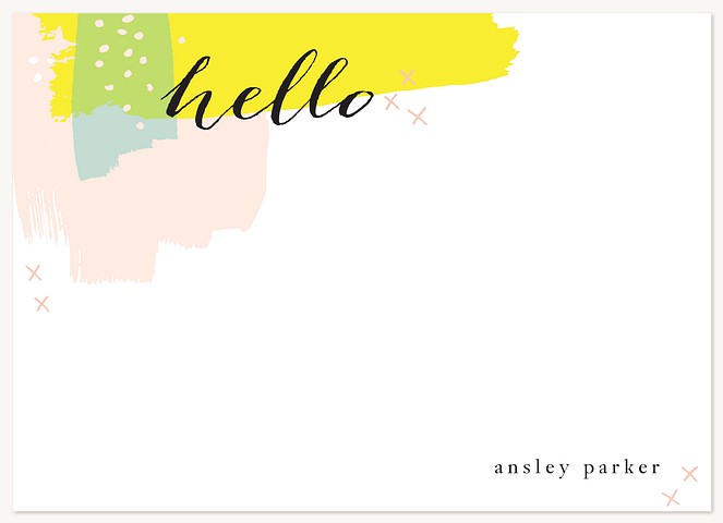 Painterly Hello Stationery For Adults