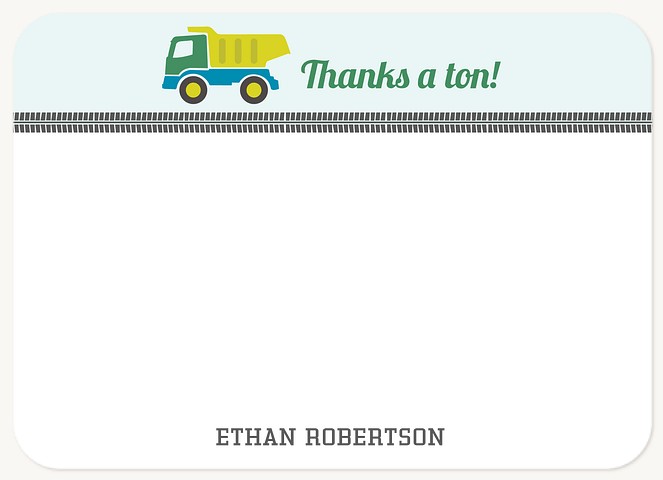 Tons of Trucks Kids Thank You Cards