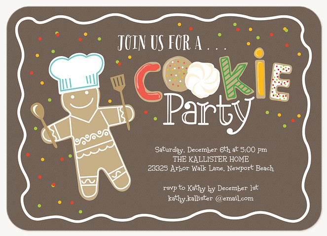 Cookie Party  Holiday Party Invitations