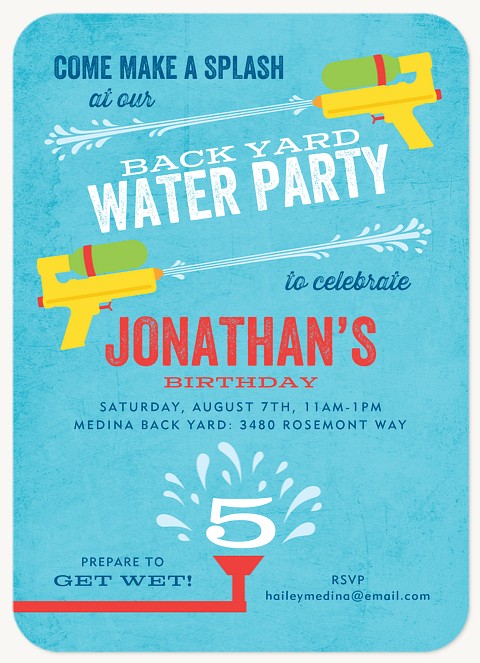 Make a Splash Kids Birthday Invitations