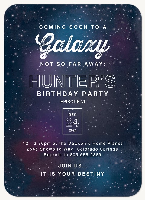 Cosmos Boy Birthday Party Invitations