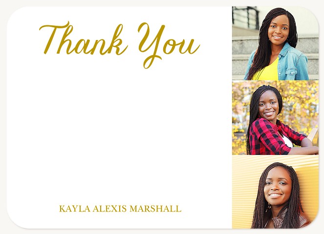 Sophisticated Collage Graduation Thank You Cards