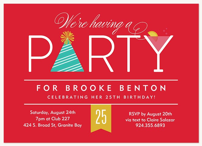 Party Perfect Adult Birthday Party Invitations