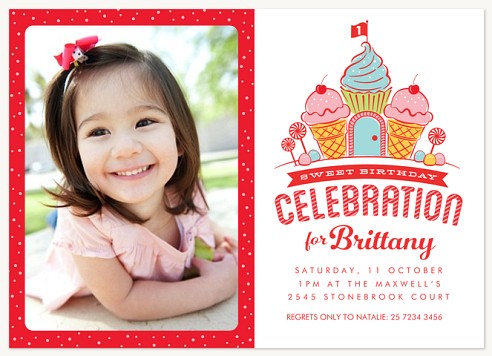 Candy Castle Kids Birthday Invitations