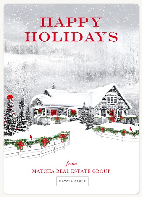 Snowy Cottage Holiday & Christmas Magnet Cards