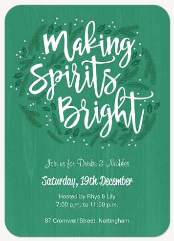 Whimsy Wreath Holiday Party Invitations