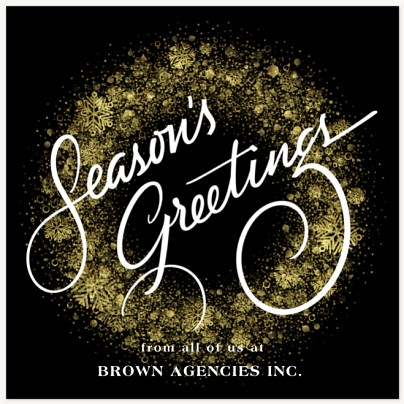 Iridescent Wreath Christmas Cards for Business
