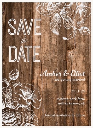 Rustic Floral Save the Date Cards