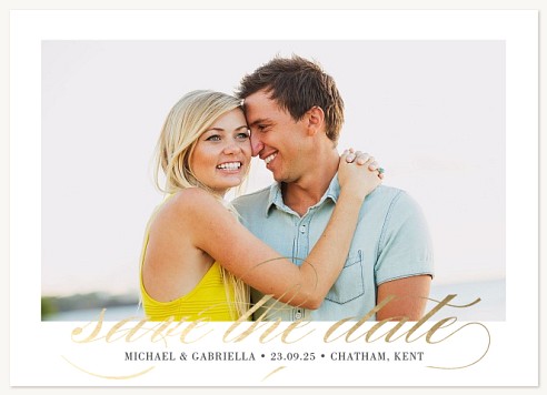 Sweeping Script  Save the Date Cards