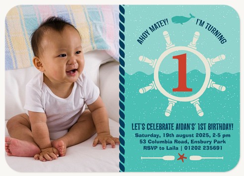 Ahoy Matey Kids Birthday Invitations