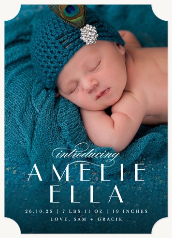 Parisian Script Baby Announcements