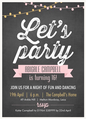 Let's Party! Teen Birthday Invitations