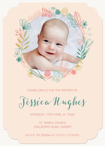 Woodland Frame  Christening Invitations | Christening Invites