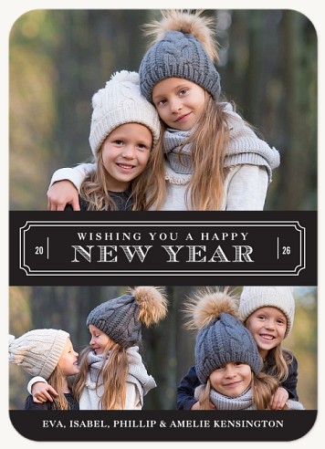 Vintage New Year Wish Christmas Cards