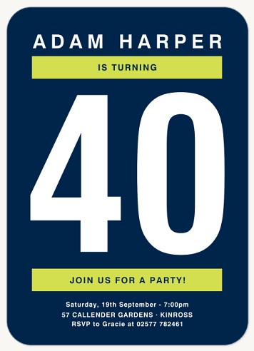 Big Bash Adult Birthday Party Invitations