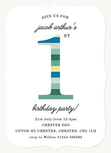 Colorful Stripes Kids Birthday Invitations