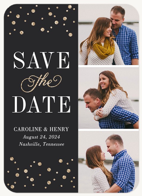 Bubbly Glitz Save the Date Cards