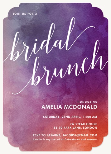 Watercolor Ombre Hen Party Invitations