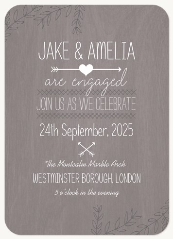 Woodsy Gray Engagement Party Invitations