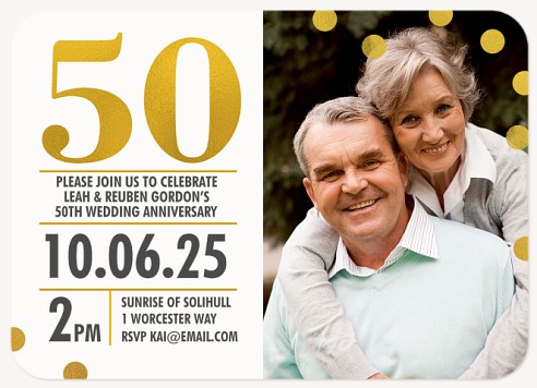 Stunning Achievement  Wedding Anniversary Invitations