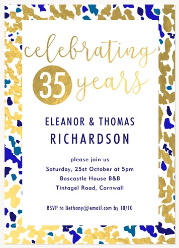 Fancy Milestone Wedding Anniversary Invitations