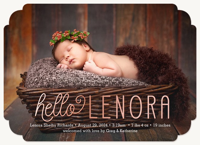 Enchanting Beauty Baby Announcements