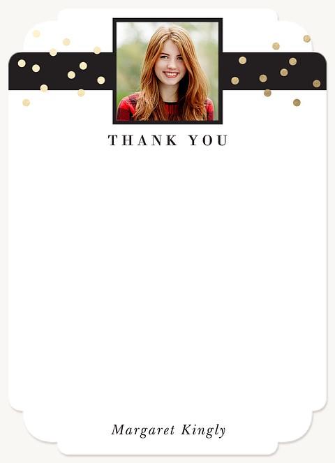 Sophisticated Confetti Graduation Thank You Cards