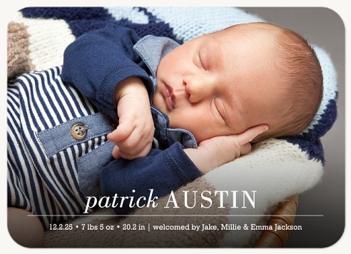 True & Classic Baby Announcements
