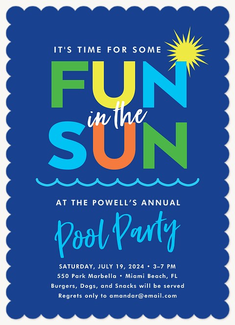 Fun In The Sun Summer Party Invitations