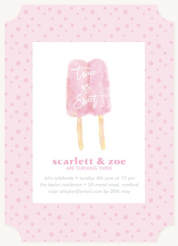 Popsicle Sweets Kids Birthday Invitations