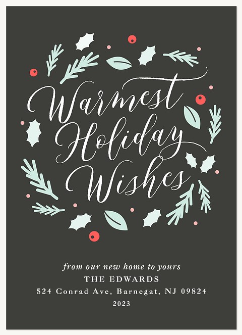 Windswept Holly Photo Holiday Cards