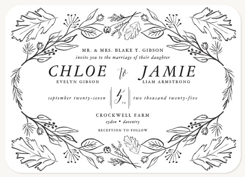 Fairytale Foliage Wedding Invitations