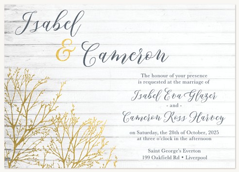 Gilded Brush Wedding Invitations