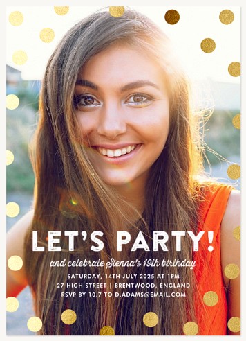 Birthday Dots Adult Birthday Party Invitations