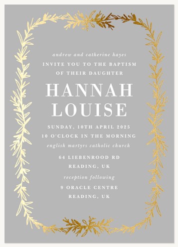 Heavenly Adornment Christening Invitations | Christening Invites