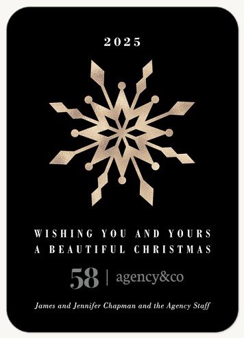 Crystal Snowflake Christmas Cards for Business