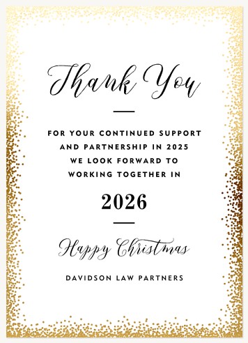 Golden Stardust Christmas Cards for Business