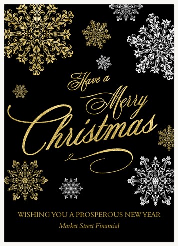 Snowflake Glamour Christmas Cards for Business