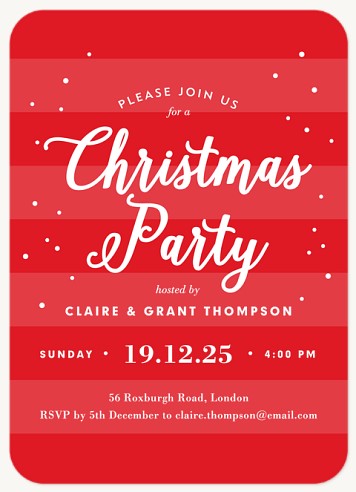 Jolly Dots & Stripes Holiday Party Invitations