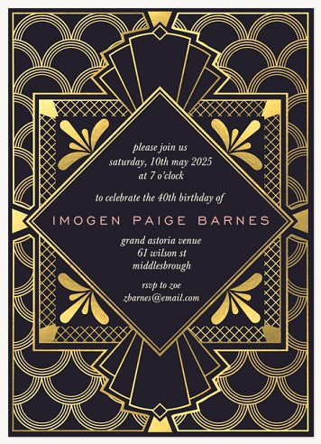 Deco Nouveau Adult Birthday Party Invitations