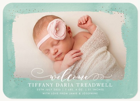 Watery Shimmer Baby Announcements