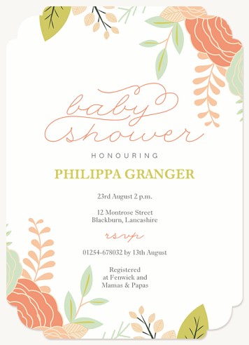 Elegant Woodland Baby Shower Invites 