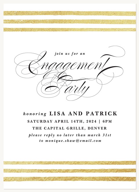 Posh Elegance Engagement Party Invitations