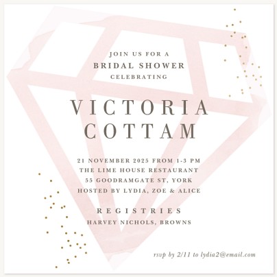Sparkling Diamond Hen Party Invitations