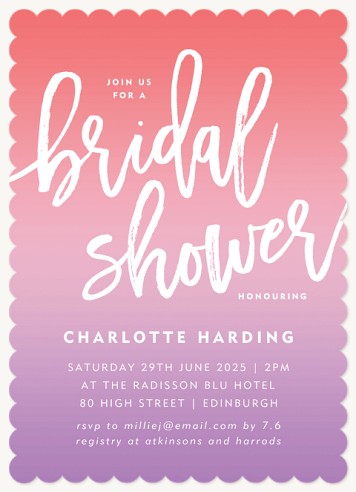 Modern Ombré Hen Party Invitations