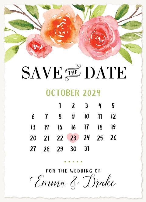 Summer Roses Save the Date Cards