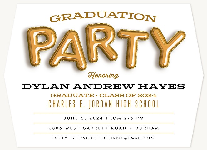 Balloon Party Graduation Party Invitations